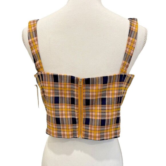 CAPULET Plaid Sleeveless Women's Crop Top Size L - Picture 4 of 5